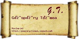 Gáspáry Tímea névjegykártya