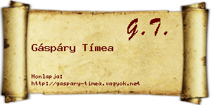 Gáspáry Tímea névjegykártya